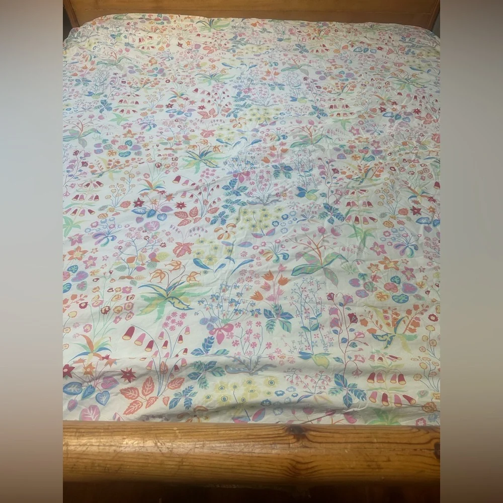 Cynthia Rowley Swell Reversible Floral Duvet Cover Full Queen 100% Cotton